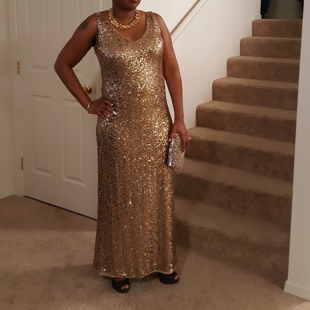 Ralph Lauren Dress - 12P - Gold Sequin